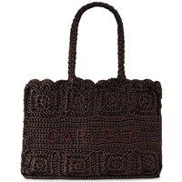 Carvela Women's 'Salerno Tote' Silk Blend Bag in Dark Brown
