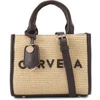 Carvela Women's 'Frame Raffia Micro' Bag in Beige