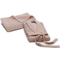 CHRISTY Women's Waffle Kimono Style Robe & Bath Sheet Gift Set in Pink | Size: Large/XL