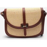 Where's That From Women's Amira Raffia Cross Body with Flap Bag in Tan