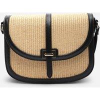 Where's That From Women's Amira Raffia Cross Body with Flap Bag in Natural