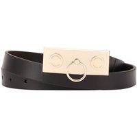 Paul Costelloe Women's Wanda Leather Belt in Jet Black | Size: Large