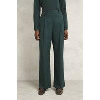 Hobbs London Women's Lucile Wide Trousers in Bottle Green | Size: 14