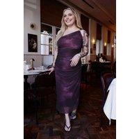 WOVCOR Women's One Shoulder Draped Bodycon Maxi Dress | Size: XL