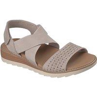 Skechers Women's ARCH FIT OASIS Arch Fit Perf Vamp Cross Strap Sandal Taupe | Size: 5