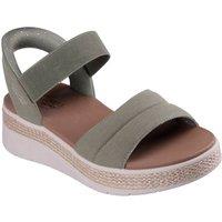 Skechers Women's BOBS SUN RAY Slip-Ins Padded Vamp Quarter Strap Sandal Olive | Size: 5