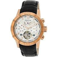 Heritor Automatic Men's Hannibal Semi-Skeleton Leather-Band Watch in Rose Gold