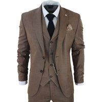 Infinity Leather Men's Classic 3-Piece Plain Suit in Brown | Size: 40R