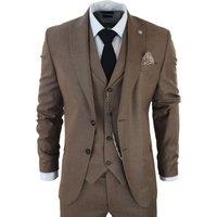 Infinity Leather Men's Classic 3-Piece Plain Suit in Brown | Size: 46R