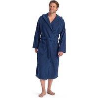 CHRISTY Men's 'Brixton' 100% Cotton Textured Hooded Bath Robe in Midnight | Size: XL