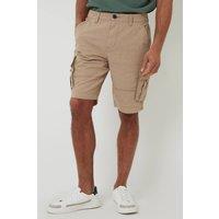 Threadbare Men's 'Manchester' Cotton Cargo Shorts in Fawn | Size: 36R