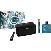 Versace Men's Eros Gift Set EDP Spray 100ml + EDP Spray 10ml + Toiletry Pouch in Clear