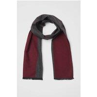Burton Men's Burgundy Charcoal Knitted Scarf in Orange