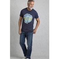Weird Fish Men's Vortex Front Print Graphic T-Shirt in Dark Blue | Size: 5XL
