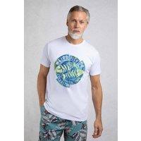 Weird Fish Men's Vortex Front Print Graphic T-Shirt in White | Size: Small