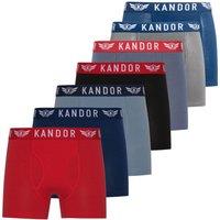 Kandor Men's Bambers Bamboo Boxer Shorts (Pack of 7) in Blue | Size: Medium