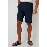 Threadbare Men's Linen Blend Chino Shorts in Navy | Size: 36R