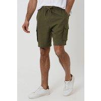 Threadbare Men's Linen Blend Cargo Shorts in Khaki | Size: 2XL