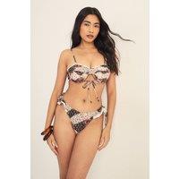 NastyGal Women's Patchwork Underwire Picot Trim Ruffle Bikini Set | Size: 8