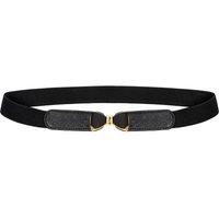 MODISHION Women's Stretchy Fashion Waist Belt with Bow Buckle in Black