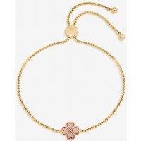 Jon Richard Women's Gold Plated & Pink Enamel Heart Clover Toggle Bracelet