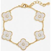 Jon Richard Women's Gold Plated & Mother of Pearl Polished Clover Bracelet