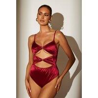 South Beach Women's Cut Out Swimsuit in Burgundy | Size: 10