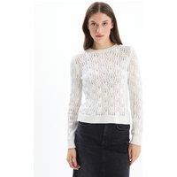 Dexia Women's Elegant White Jumper with a Refined Look | Size: Small