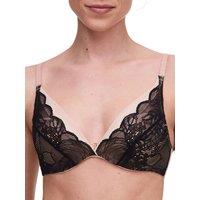 Chantelle Women's Midnight Flowers Plunge T-Shirt Bra in Black | Size: 34E