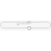 THOMAS SABO Women's Sterling Silver Open Cubic Zirconia Heart Anklet AK0007-051-14-L27V