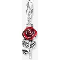 THOMAS SABO Women's Silver Blackened Red Rose Charm 2076-664-10