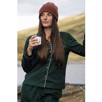 Rapanui Clothing Women's Cotton Pyjama Shirt in Bottle Green | Size: 14