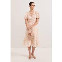 Phase Eight Women's Chrissie Tie-Waist Wrap Midi Dress in Pale Pink | Size: 10