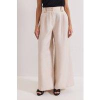 Phase Eight Women's Amble Linen Trouser in Light Beige | Size: 8