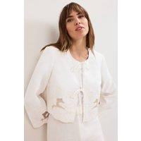 Phase Eight Women's Svea Broderie Jacket in Off-White | Size: 14