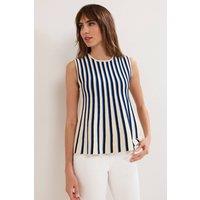 Phase Eight Women's Betsy Stripe Peplum Top in Dark Navy | Size: Large