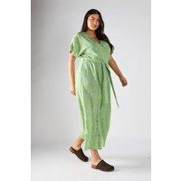 Shnoo Women's Wrap Short Sleeve Wide Leg Jumpsuit | Size: 18