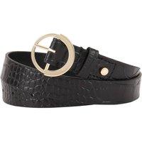 Paul Costelloe Women's Mathea Leather Belt in Jet Black | Size: Medium