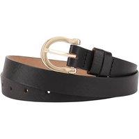 Paul Costelloe Women's Melin Leather Belt in Jet Black | Size: Small