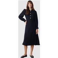 Finery London Women's Rosa Button Detail Midi Dress in Dark Navy | Size: 16