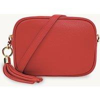 Apatchy London Women's The Tassel Leather Crossbody Bag in Scarlet