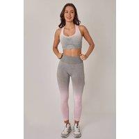 ELAINA FASHION Women's Seamless Sculpt Activewear Set in Light Grey | Size: Small