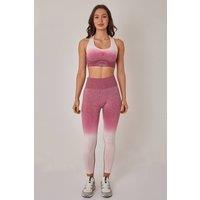ELAINA FASHION Women's Seamless Sculpt Activewear Set in Dusty Pink | Size: Small