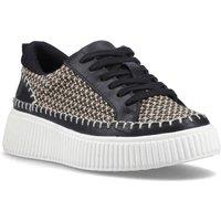 Hush Puppies Women's Haisley Woven Trainer in Black | Size: 5
