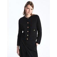 Dexia Women's Elegant Button-Up Knitted Cardigan & Jumper in Black | Size: Large
