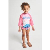 Brand Threads Lilo & Stitch Stitch Swim Set in Pink | Size: 5-6 Years