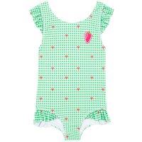 Harry Bear Girl's Gingham Swimsuit in Green | Size: 3-4 Years