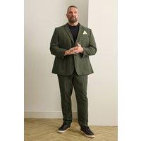 BadRhino Men's Linen Suit Trousers in Light Khaki | Size: 40R