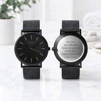 Wear We Met Men's Personalised Architect London Minimalist Watch - Engraved in Jet Black | Size: 1 Pack