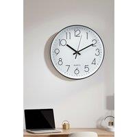 Living and Home 12-Inch Minimalist Wall Clock with Arabic Numerals in White